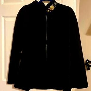 Anne Klein Black Cape, Lions head Clasp